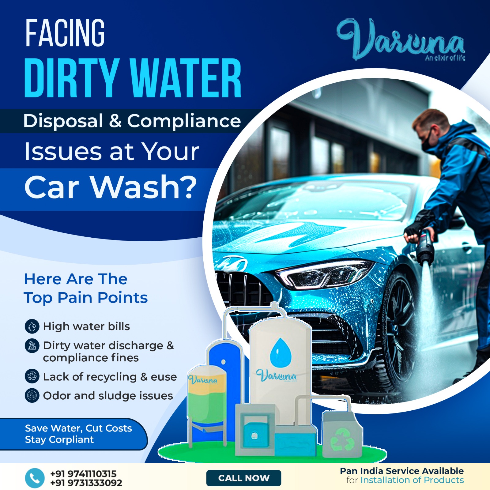 Eco-Friendly Car & Bike Wash ETP Solutions | Varuna Vehicle Wash Water Recycling